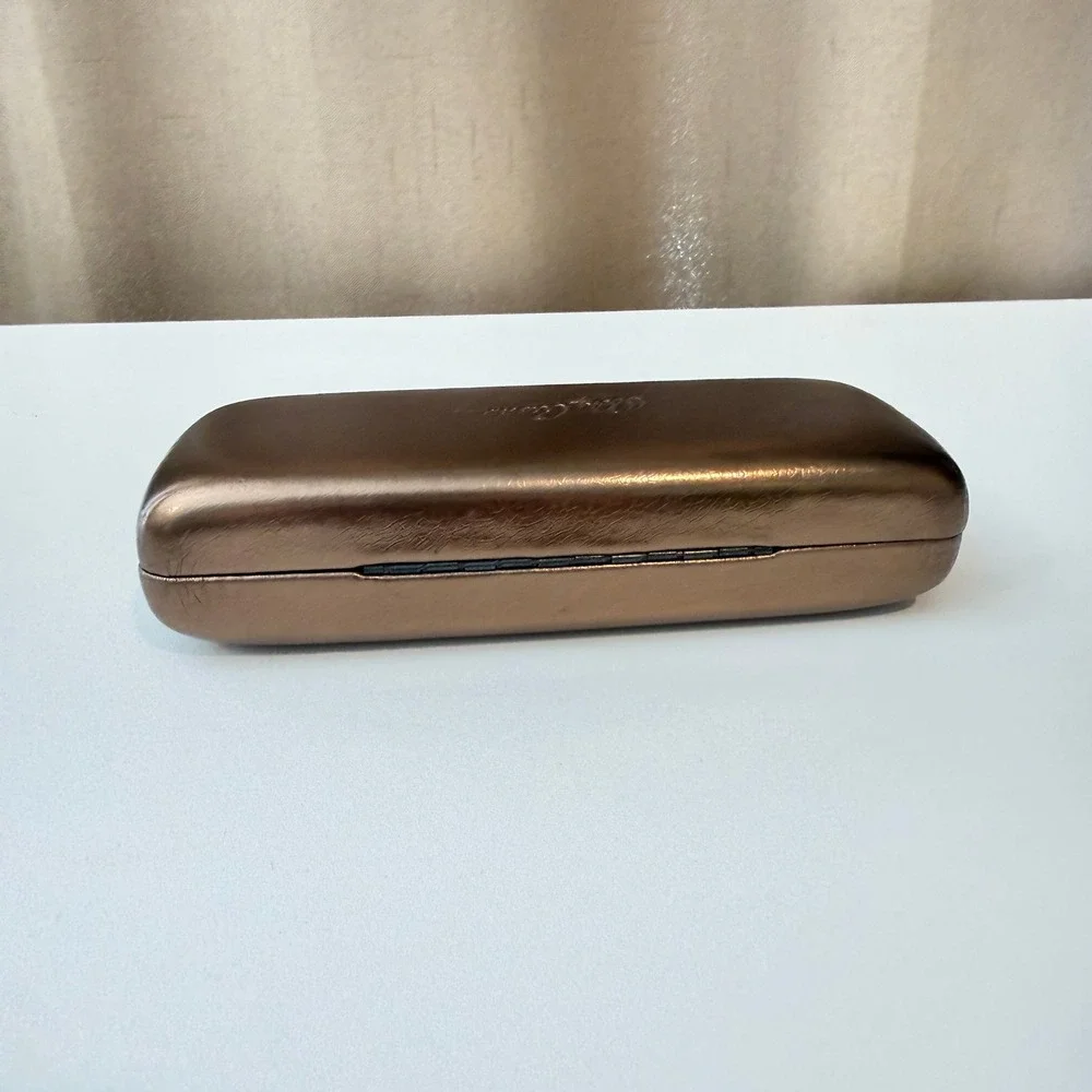Oleg Cassini Metallic‎ Bronze Hard Shell Eyeglass Case Textured Designer Case